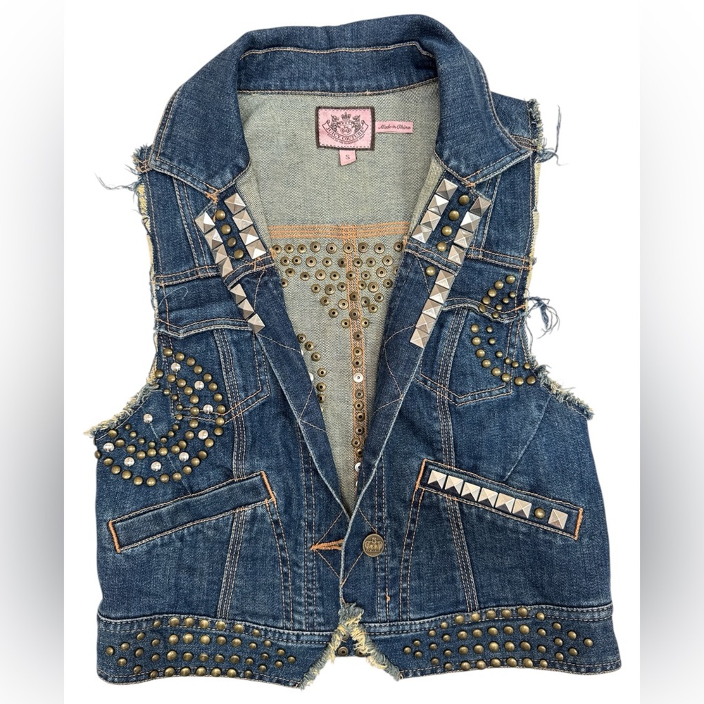 Juicy Couture Vintage Y2K Studded Denim Vest